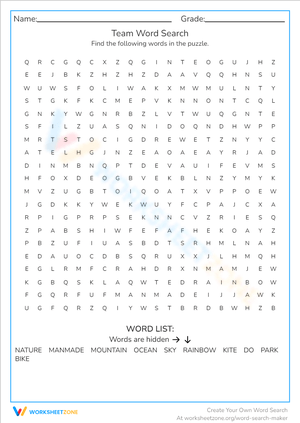 Team Word Search