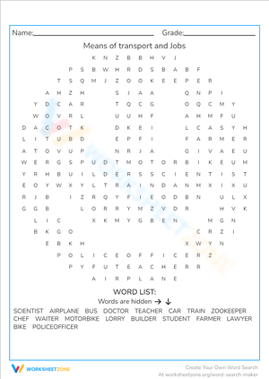 Means of transport and Jobs