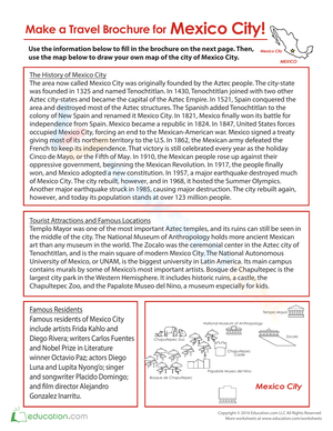 Mexico City Travel Brochure Worksheet