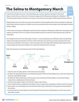 Selma to Montgomery Worksheet