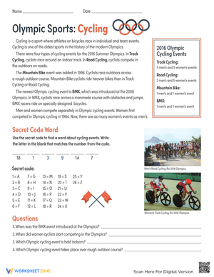 Explore Olympic Cycling: Worksheet for Sports Enthusiasts