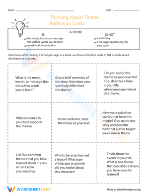 Thinking About Themes: Reflection Cards