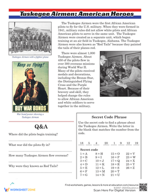 The Tuskegee Airmen: A History Worksheet