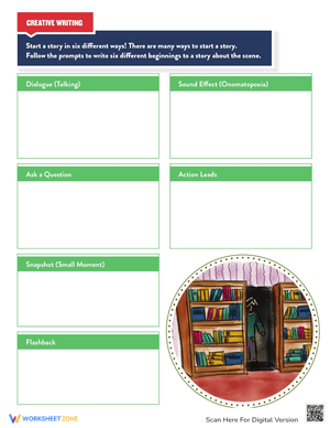 Starting a Story: Writing Prompt Worksheet