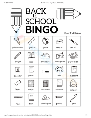 Back to School Bingo | Essential Grade 1-5 Activity
