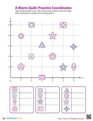 Warm Quilt: Practice Coordinates on a Grid