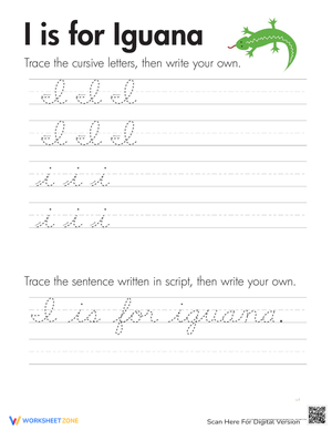 Practice Cursive with Animals