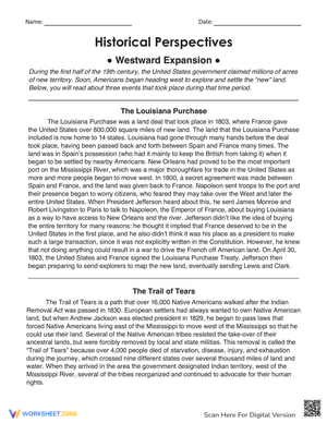 Historical Perspectives: Westward Expansion