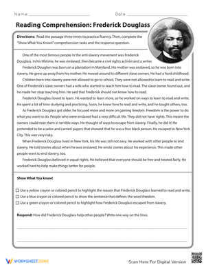 Reading Comprehension: Frederick Douglass
