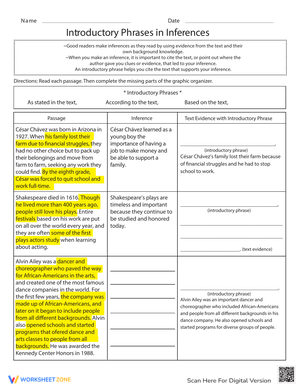 Using Introductory Phrases in Inferences