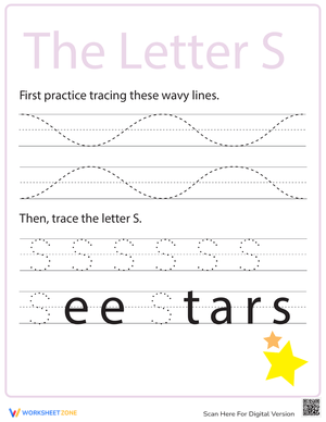 Learning to Write Letter S Worksheet 