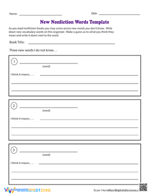 New Nonfiction Words Template
