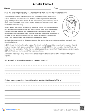 Amelia Earhart Reading Response