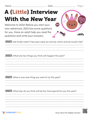 New Year Interview Worksheet