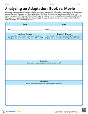 Analyzing a Book vs. Movie Adaptation