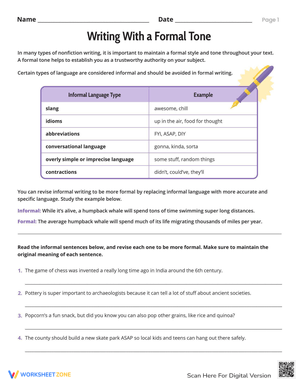 Writing With a Formal Tone