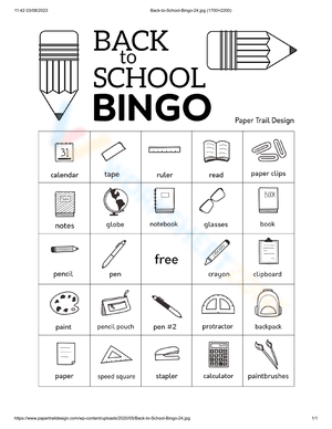 Back to School Bingo | Essential Grade 1-5 Printable