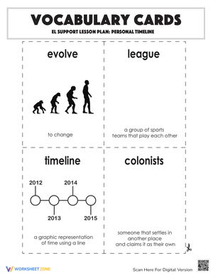 Vocabulary Cards: Personal Timeline