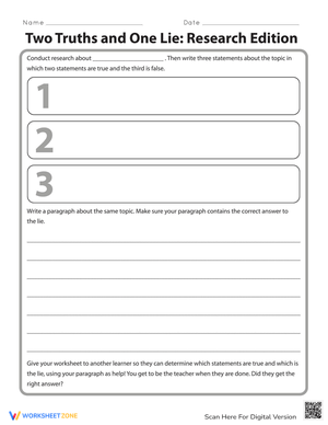 Two Truths and One Lie: Research Edition