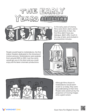 History of Early Cinema for Kids Worksheet