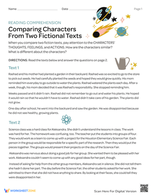 Comparing Characters from Two Fiction Texts