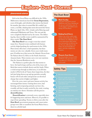 Understanding Dust Storms: Science Worksheet