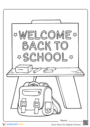 Back to School: Chalkboard Coloring Sheet