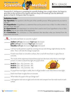Sort the Scientific Method Steps
