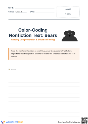 Color Coding Nonfiction Text: Bears