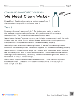 Comparing Nonfiction Texts: Clean Water