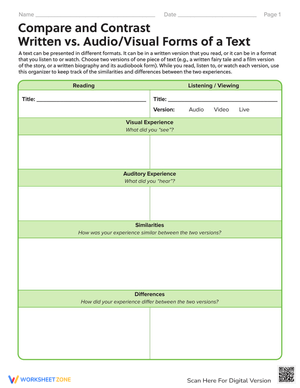 Compare Text Forms: Written vs. Audio-Visual