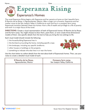 Esperanza Rising: Novel Study Worksheet