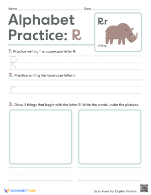 Handwriting Practice Activities-Letter R