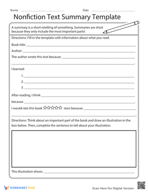 Nonfiction Text Summary Template