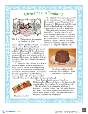 English Christmas Traditions Reading and Quiz