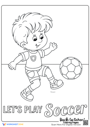Back to School Soccer Coloring Sheet