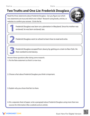 Two Truths and One Lie: Frederick Douglass