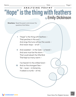 Hope is the Thing with Feathers: Poetry Analysis
