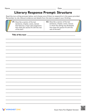 Literary Response Prompt Structure