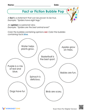 Fact or Fiction Bubble Pop