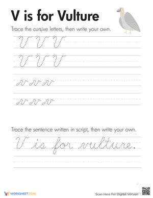 Cursive Animals Worksheet
