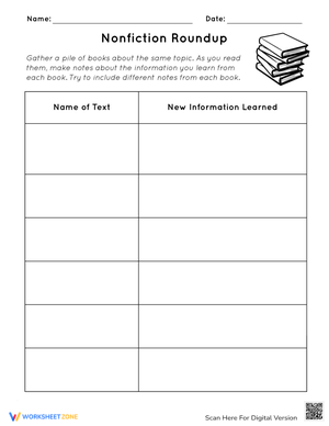 Nonfiction Roundup Worksheet