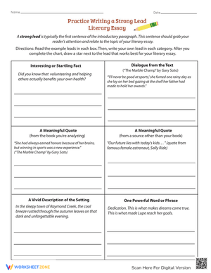 Practice Writing a Strong Lead