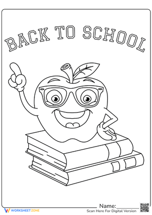 Back to School Apple Coloring Sheet