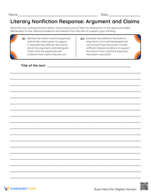 Literary Nonfiction Response Prompt