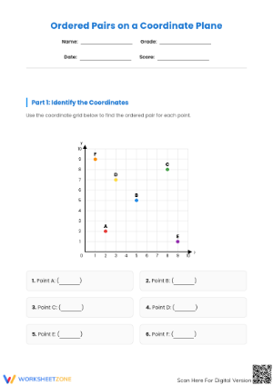 Grade 5 Ordered Pairs Worksheet | Printable Math Practice