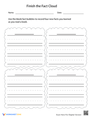 Complete the Fact Cloud Worksheet