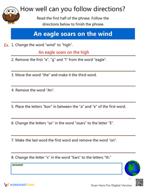 Practice Following Instructions Worksheet