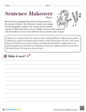 Sentence Makeover Worksheet: Improve Your Writing