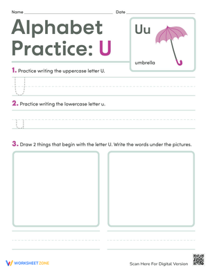 Master Handwriting with Letter U Practice Worksheet